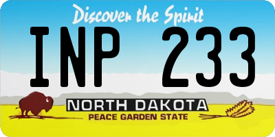 ND license plate INP233