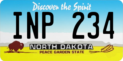 ND license plate INP234