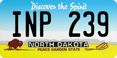 ND license plate INP239