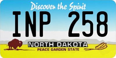 ND license plate INP258