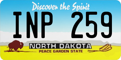ND license plate INP259