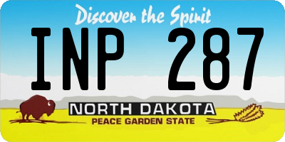 ND license plate INP287