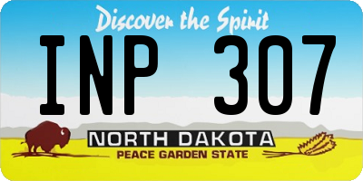 ND license plate INP307