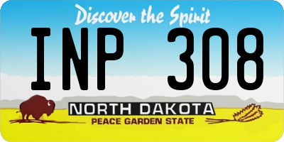 ND license plate INP308