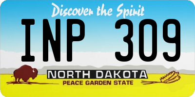 ND license plate INP309