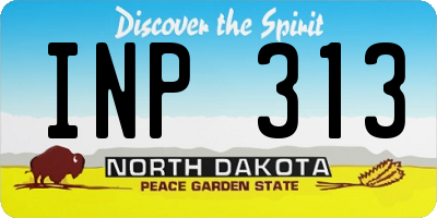 ND license plate INP313