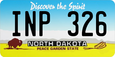 ND license plate INP326