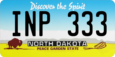 ND license plate INP333