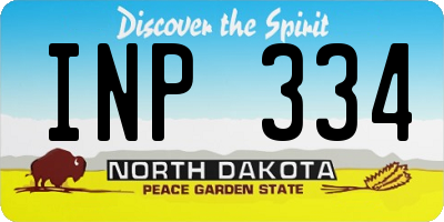 ND license plate INP334
