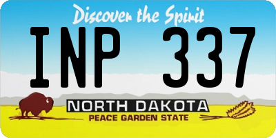 ND license plate INP337