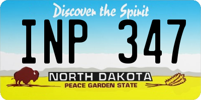 ND license plate INP347
