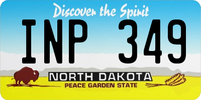 ND license plate INP349