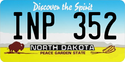ND license plate INP352