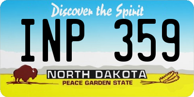 ND license plate INP359