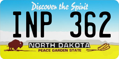 ND license plate INP362