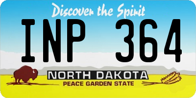 ND license plate INP364