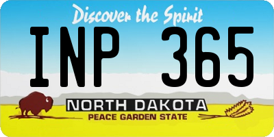 ND license plate INP365