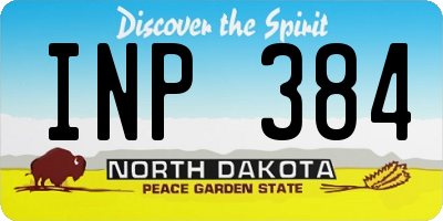 ND license plate INP384