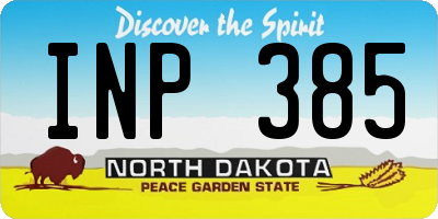 ND license plate INP385