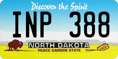 ND license plate INP388