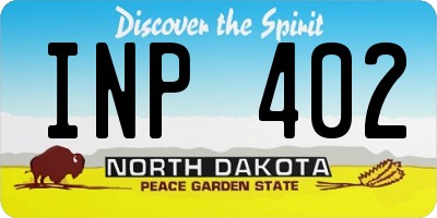 ND license plate INP402
