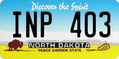 ND license plate INP403