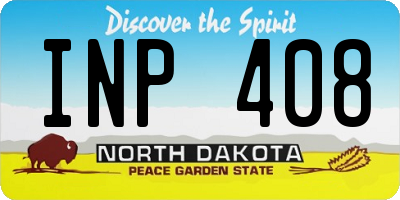 ND license plate INP408