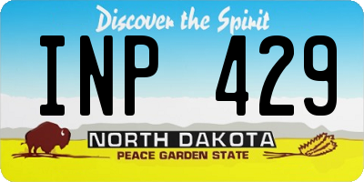 ND license plate INP429