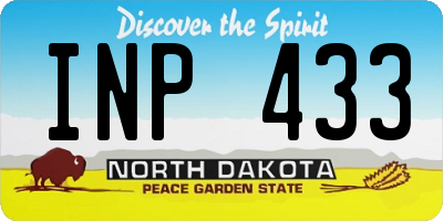 ND license plate INP433