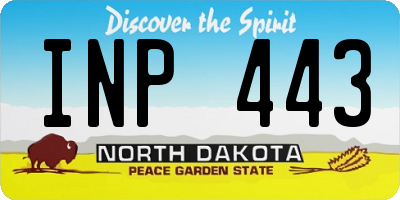 ND license plate INP443