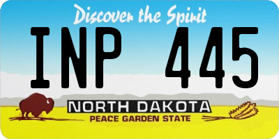 ND license plate INP445