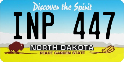 ND license plate INP447