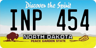 ND license plate INP454