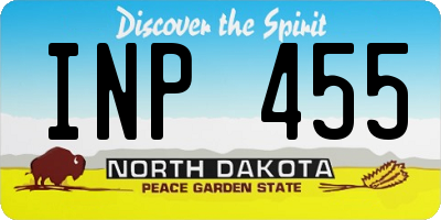 ND license plate INP455