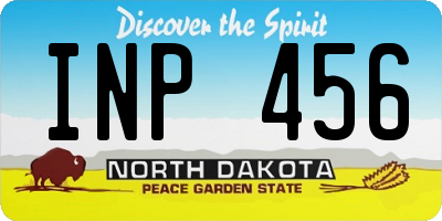 ND license plate INP456