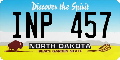 ND license plate INP457