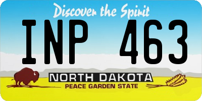 ND license plate INP463