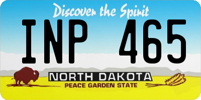 ND license plate INP465
