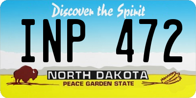 ND license plate INP472