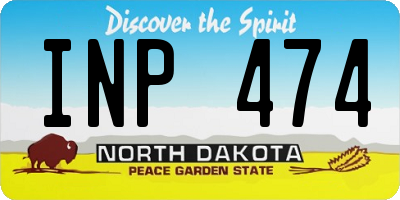 ND license plate INP474