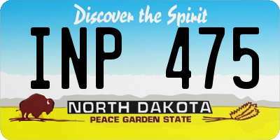 ND license plate INP475