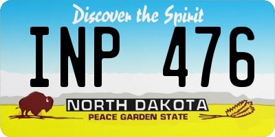 ND license plate INP476