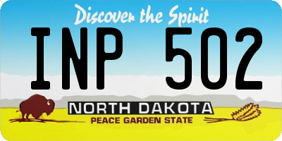ND license plate INP502