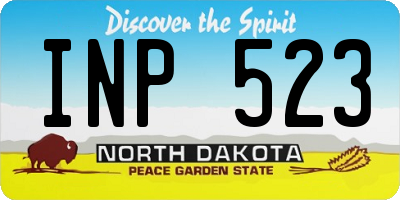 ND license plate INP523