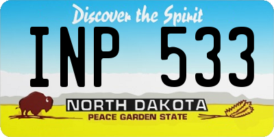 ND license plate INP533