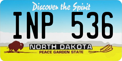 ND license plate INP536