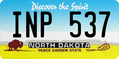 ND license plate INP537