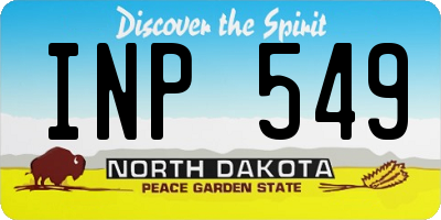 ND license plate INP549