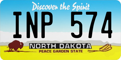 ND license plate INP574