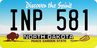 ND license plate INP581